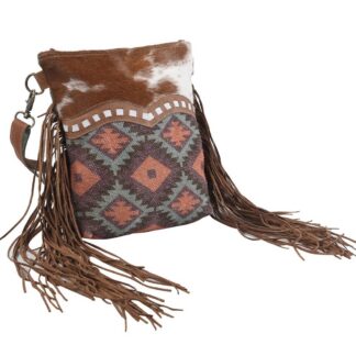 Clea Ray Fringe Rug Fur Crossbody Bag