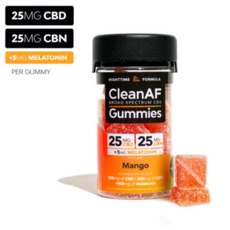 CleanAF CBD Sleep Formula Gummies Mango 25mg CBD / 25mg CBN / 5mg Melatonin, 20ct