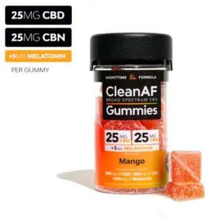 CleanAF CBD Sleep Formula Gummies Mango 25mg CBD / 25mg CBN / 5mg Melatonin, 20ct