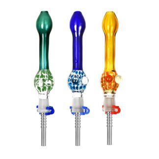 Confetti Bubble Dab Straw with Titanium Tip - 5" Amber