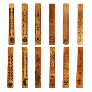 Deekay Wood Burn Incense Holder 12” - Designs Vary