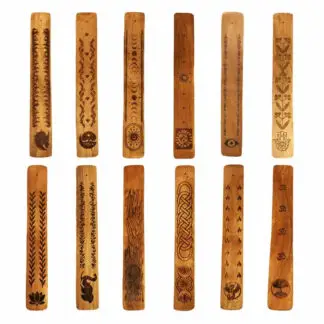 Deekay Wood Burn Incense Holder 12” - Designs Vary