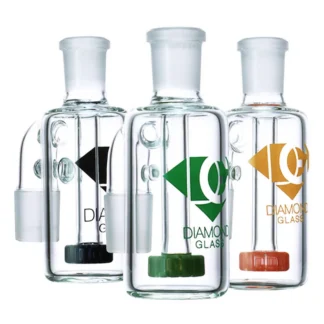 Diamond Glass Jewel Ash Catcher Green 14mm 45D