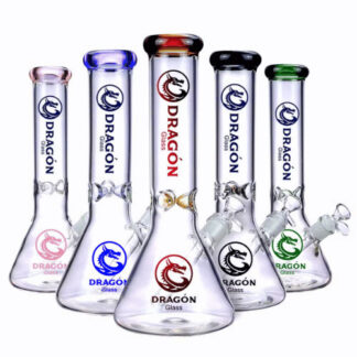 Dragon Glass Water Pipe Beaker w/ Ice Catcher 14"