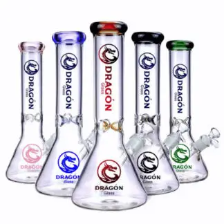 Dragon Glass Water Pipe Beaker w/ Ice Catcher 14"