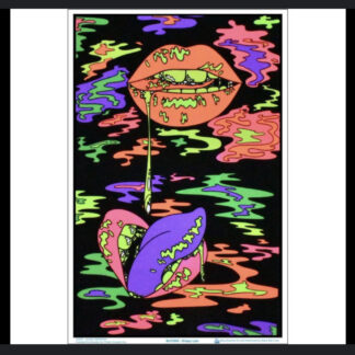Drippy Lips Flocked Blacklight Poster 23" x 35"