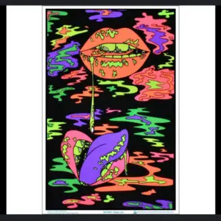 Drippy Lips Flocked Blacklight Poster 23" x 35"