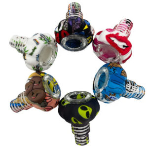 Dual-Joint Hybrid Silicone & Glass Bowl 14/18mm - Assorted Colors