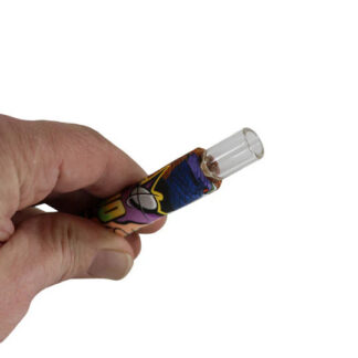 Dual-Use Flower Hand Pipe & Dab Straw w/ Reversible Tip 5" - Assorted Design