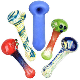 Eccentric Glass Spoon Pipe - 5" (Styles Vary)
