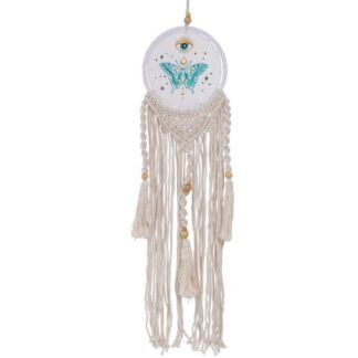 Embroidered Moth Crochet Wall Hanging 30"