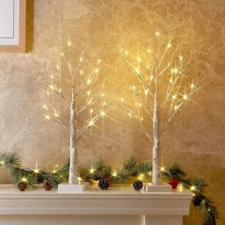 EP Design Lab LED Lighted Birch Tree Table Lamp 2ft