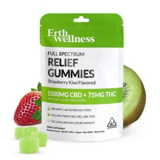 Erth Wellness Full Spectrum Relief Gummies 50mg CBD + 2.5 D9 30ct