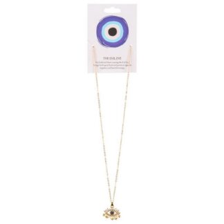 Evil Eye Gold Adjustable Necklace 16" - 18"