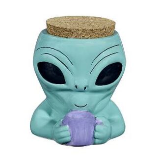 Fashion Craft Alien Head Ceramic Stash Jar 4"