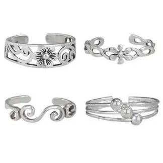 Floral Swirls Sterling Silver Toe Ring Asst. Designs