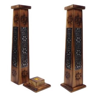Flower Tower Wood Incense Burner 12"