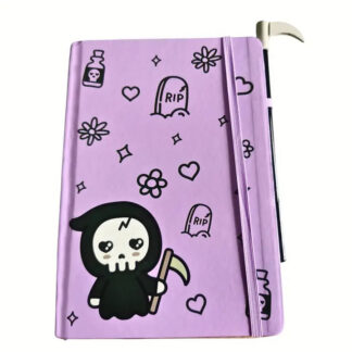 Foot Clothes Pastel Goth Grim Reaper Journal & Scythe Pen