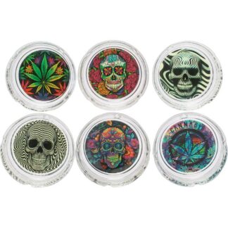 Fujima Glass Ashtray Circular 4" Glow In the Dark