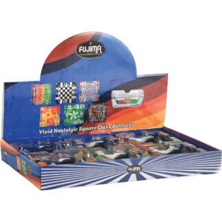 Fujima Glass Ashtray Square 4" Vivid Nostalgic