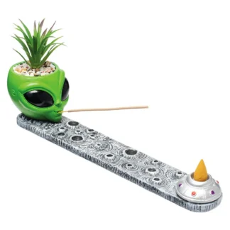 Fujima Incense Burner w/ Faux Plant Alien 12.5"