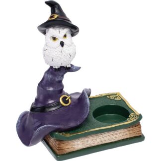 Fujima Owl on Wizard Hat Candle Holder