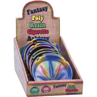Fujima Polyresin Round Ashtray - Leaf Asst Colors