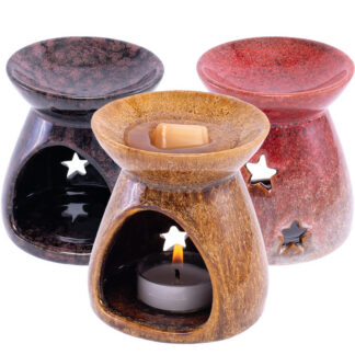Fujima Reactive Glaze Ceramic Oil / Wax Burner (Colors Vary)