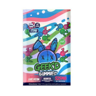 Geek'd Live Resin Gummies D8 + THCP - 525mg per bag