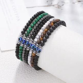 Gemstone Evil Eye Protection Bracelet - Styles Vary