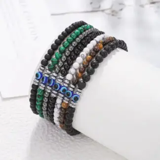 Gemstone Evil Eye Protection Bracelet - Styles Vary