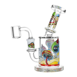 Glass Dab Rig 14mm 6" - Fungi Eyes Glow In The Dark