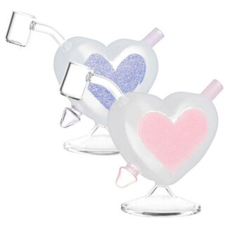 Glass Rig 4.5" 10mm - Heart Sparkles (Colors Vary)