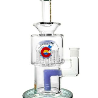 GlassLabs 303 Fused Stem to 20 Arm Tree Perc Rig 9.5" - Colors Vary