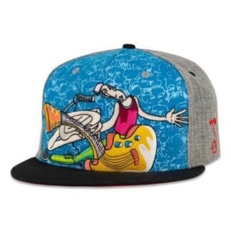 Grassroots Jerry Garcia Warped Guitar Strapback Hat Grey One Size