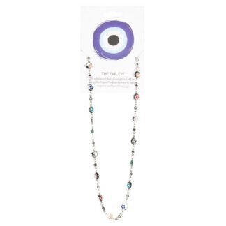 Hamsa Evil Eye Moon / Star Multi-Color Adjustable Necklace 16"-18"