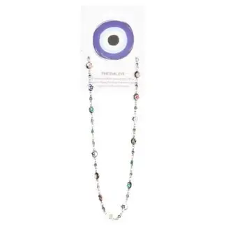 Hamsa Evil Eye Moon / Star Multi-Color Adjustable Necklace 16"-18"