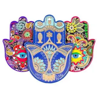 Hamsa Hand Ceramic Wall Decor 7"