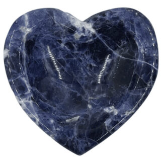 Hand Carved Sodalite Heart Bowl 3.5"