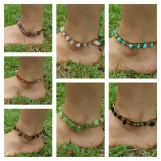 Handmade Fair Trade Anklet with Brass Beads