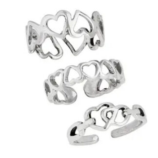 Hearts Sterling Silver Toe Ring Asst. Design