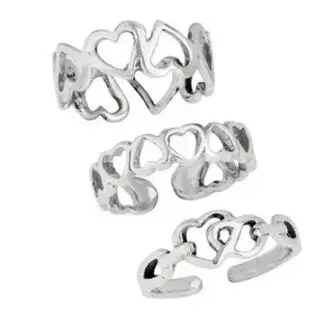 Hearts Sterling Silver Toe Ring Asst. Design