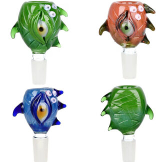 Horned Ogre Eye Herb Slide - 14mm M (Colors Vary)