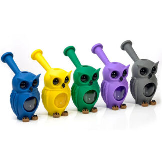 Hybrid Owl Water Pipe 5" - Asst Colors (Slide, Banger, Dab Tool Included)