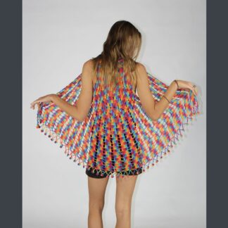 Jayli Aurelia Cotton Crochet Vest w/ Bobbles One Size