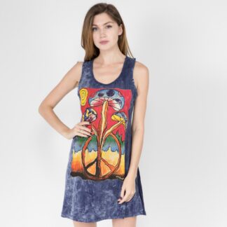 Jayli No Time Cotton Women's Tank Mini Dress Sky Elephant Small
