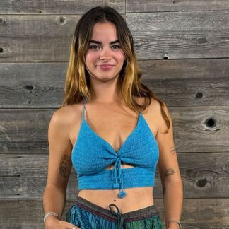 Jayli Peek a Boo Cover Up Cotton Lined ONE SIZE Turquoise