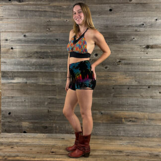 Jayli Rayon Spandex Mudmee TD Shorts w/ Lattice Side Large