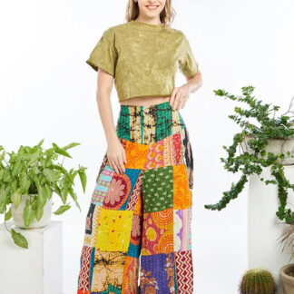 Kathmandu Cotton Kantha Wide Leg Pants - One Size