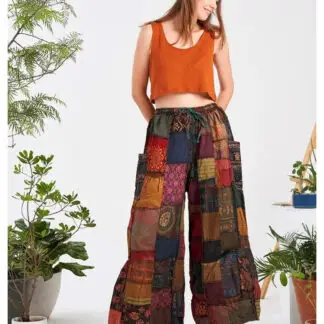 Kathmandu Cotton Multi Patch Wide Leg Pants - One Size